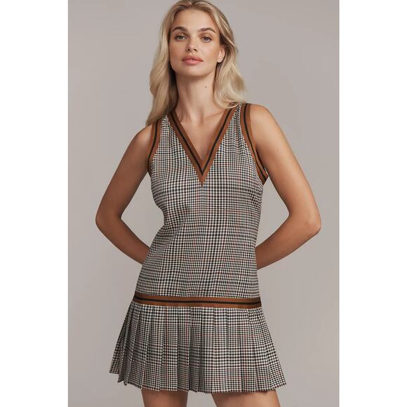 anthropologie vest mini dress Find Me Now Glastonbury Vest Pleated Mini Dress